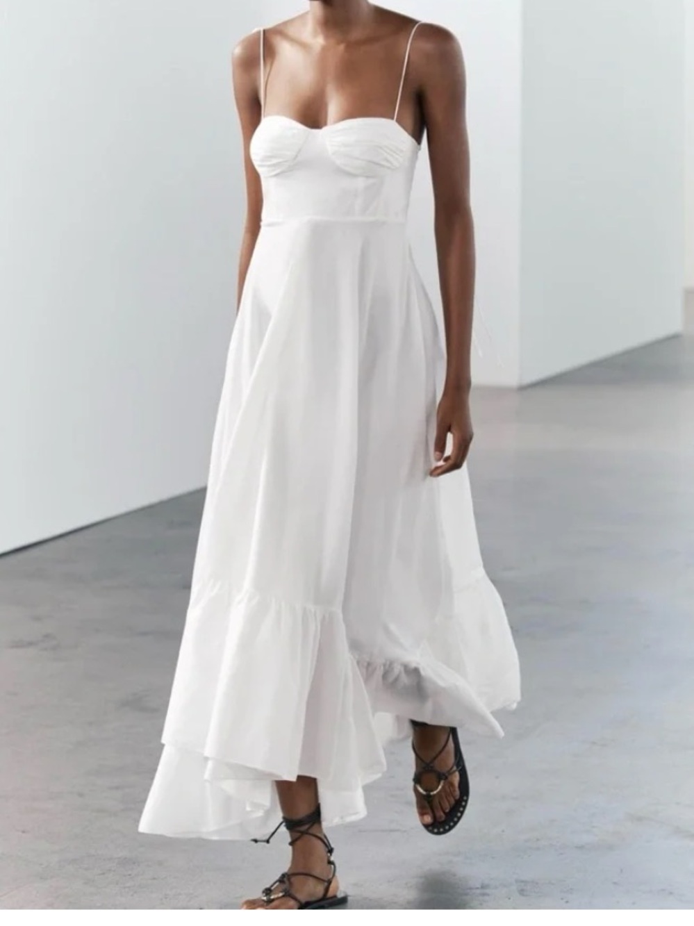Zara | ZW Collection Ruffled Poplin Dress in Size Small - Picture 8 of 10